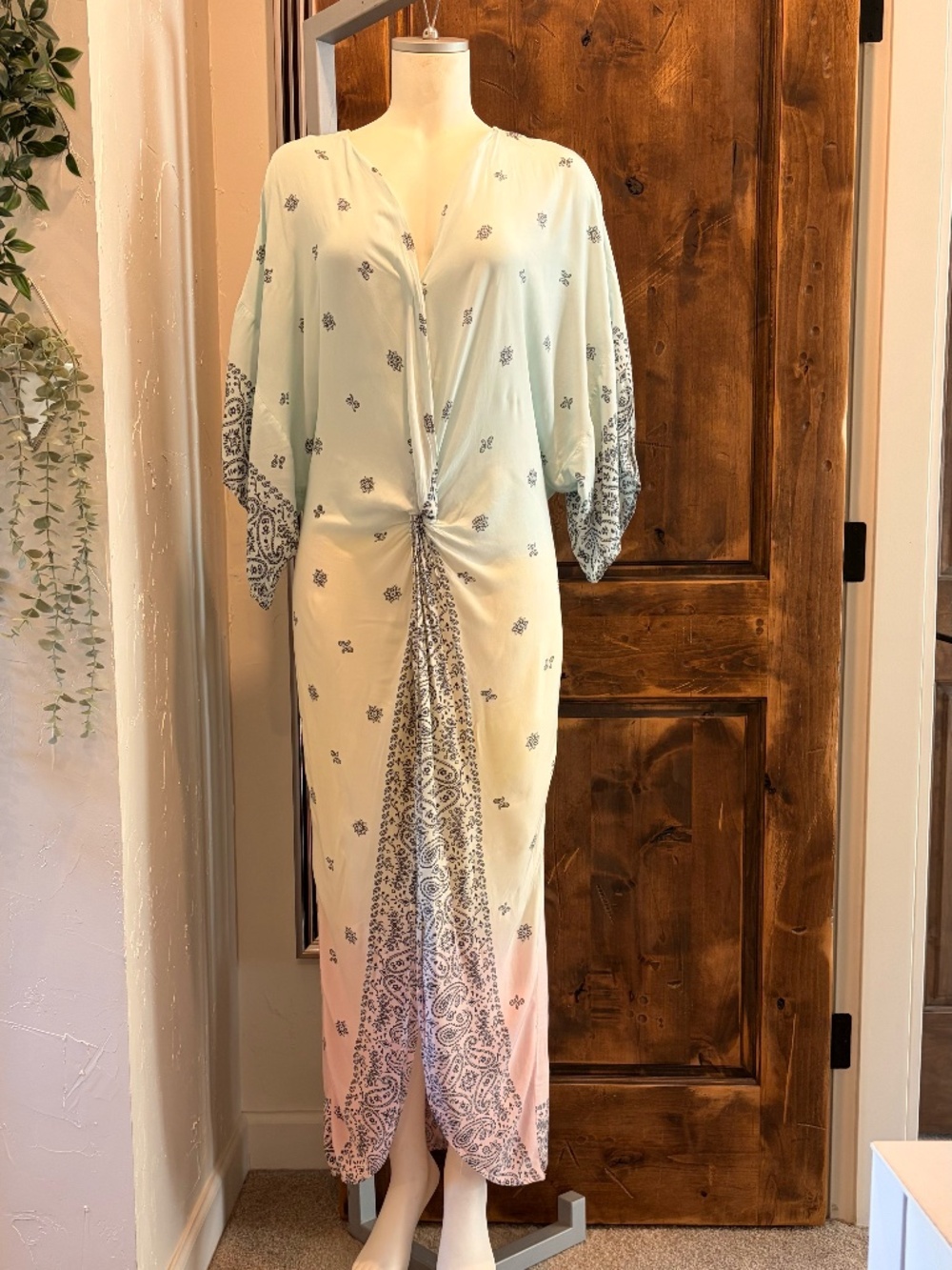 Surf Gypsy Boho Maxi Dress with Paisley Detail – Size M